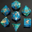 Captured Magic Handmade Sharp Edge Resin Dice - Sea Dragon