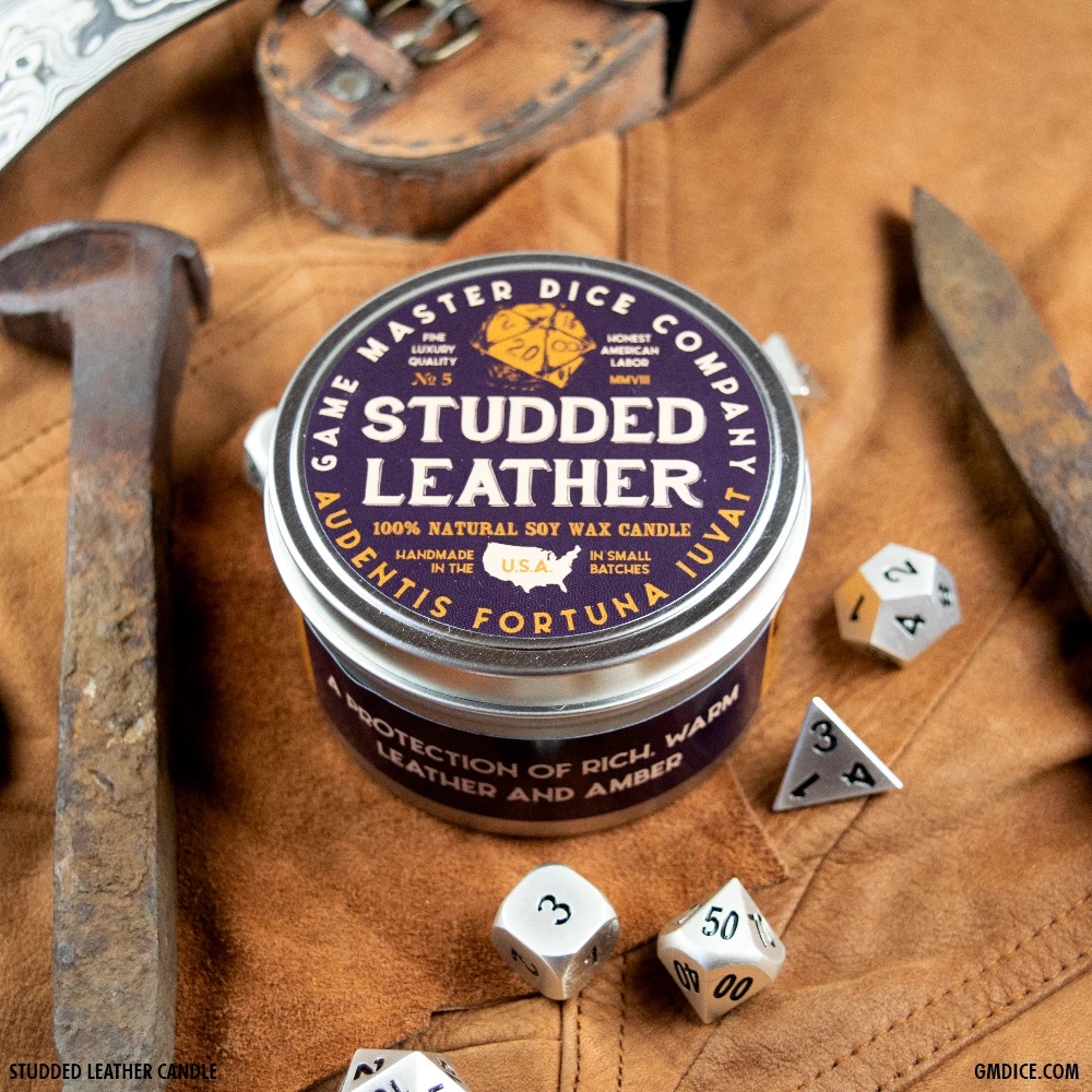 Studded Leather Gaming Candle - 8oz