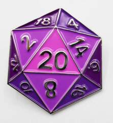 Foam Brain Games Purple D20 Enamel Pin
