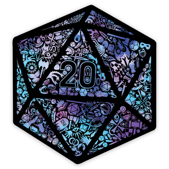 Mosaic D20 Vinyl Sticker