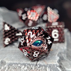 Dragon's Gaze Red Metal RPG Dice Set