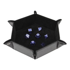 Hexagon Snap Folding Dice Tray - Black