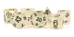 7 COUNT DICE POLY SET: RESIN ICY OPAL: CLEAR