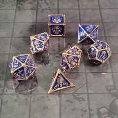 Ossuary Obscura Copper Blue Metal RPG Dice Set