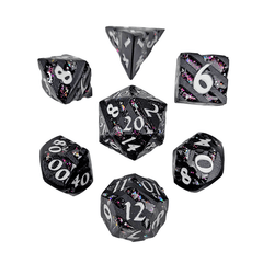 Coal Fire Mini Metal RPG Dice Set