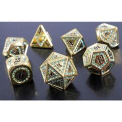 Bejeweled Treasure 7-piece Metal Dice Set