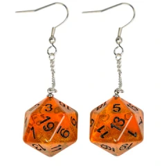 D20 Aurora Earrings: Orange