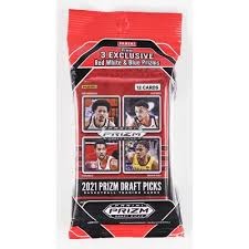 2021 Panini Prizm Draft Picks Basketball Cello Pack with Red White & Blue Prizms (12 cards)