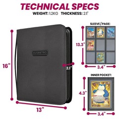 Evoretro Shield+ Toploader Binder (Holds up to 216 cards) - Black