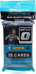 2021/22 Panini Donruss Optic Basketball Cello Pack with Blue Velocity Prizms (15 cards)