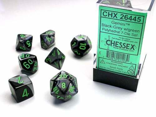 7-Die Set Gemini Black-Grey/Green - CHX26445