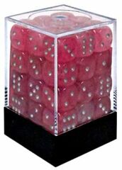 Ghostly Glow Pink and Silver 36ct 12mm D6 Dice Block - CHX27924