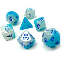 Gemini Luminary Pearl Turquoise-White w/Blue Polyhedral Set (CHX 26465)