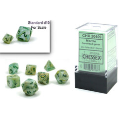 Marble: Mini-Polyhedral Green/dark green 7-Die Set - CHX 20409