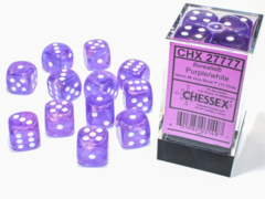 Luminary Borealis Purple w/White 16mm Dice Set (CHX27777)