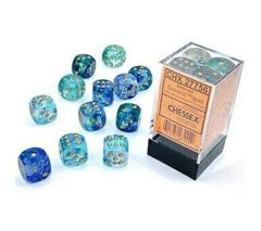 Nebula Oceanic/Gold 12d6 16mm Dice - CHX 27756