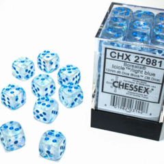 36d6 12mm Dice Borealis Icicle/Light Blue Luminary - CHX27981