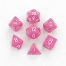 Opaque Pink w/White - Polyhedral Dice Set (CHX 25444)