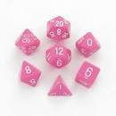 Opaque Pink w/White - Polyhedral Dice Set (CHX 25444)