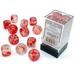 Nebula Red/Silver 12d6 16mm Dice - CHX27754