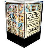 Festive Vibrant w/brown 36 12mm D6 Dice - CHX27841