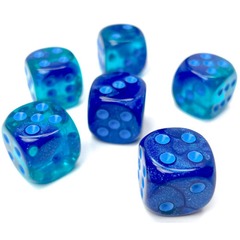 Gemini Luminary Blue-Blue w/Light Blue 12mm D6 (CHX 26863)