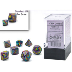 Festive: Mini-Polyhedral Mosaic/yellow 7-Die Set - CHX 20450