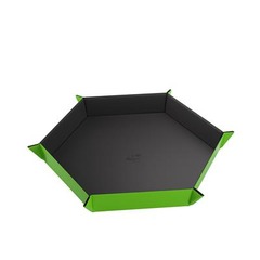 Gamegenic Magnetic Dice Tray Hexagonal Black/Green