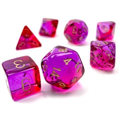 Gemini Translucent Red-Violet w/Gold - Polyhedral Dice Set (CHX 26467)