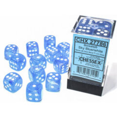 Borealis Sky Blue/White 12 16mm Dice  - CHX27786