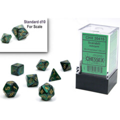 Scarab: Mini-Polyhedral Jade/gold 7-Die Set - CHX 20415