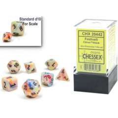 Festive: Mini-Polyhedral Circus/black 7-Die Set - CHX 20442