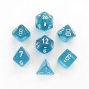 Translucent Teal w/White - Polyheral Dice Set (CHX23085)