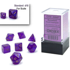 Borealis: Mini-Polyhedral Royal Purple/gold Luminary 7-Die Set - CHX 20587