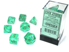 Light Green/Gold Luminary Borealis Polyhedral 7 Dice Set - CHX27575