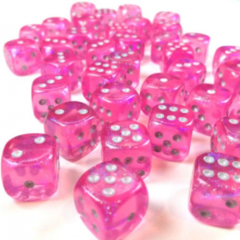 36d6 12mm Dice Borealis Pink/Silver Luminary - CHX27984