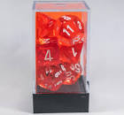 Translucent Orange w/White - Polyheral Dice Set (CHX23073)