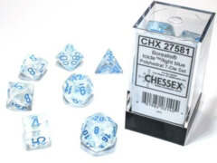 Icicle/Light Blue Luminary Borealis Polyhedral 7 Dice Set - CHX27581