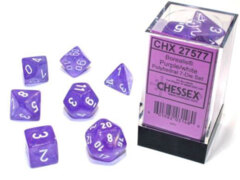 Purple/White Luminary Borealis Polyhedral 7 Dice Set - CHX27577