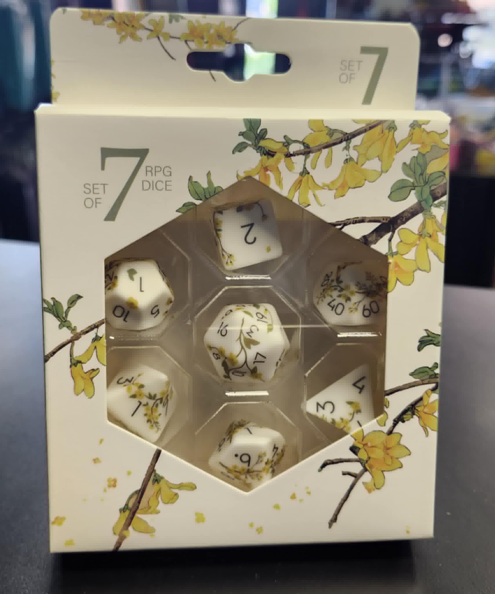 HD Yellow Flower Dice Set