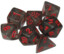 7 Smoke/Red Translucent Polyhedral Dice Set - CHX23088