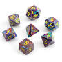 7 Mosaic/yellow Festive Polyhedral Dice Set - CHX27450