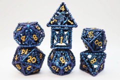 Grim Scythe: Purple - Metal RPG Dice Set