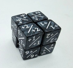 +1/+1 Pearl Black Counters with White for Magic - Set of 8
