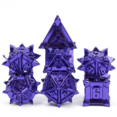Warriors Flail: Purple - Metal RPG Dice Set