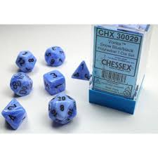 Vortex Snow Blue/black Polyhedral 7-Die Set - CHX30029