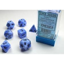 Vortex Snow Blue/black Polyhedral 7-Die Set - CHX30029