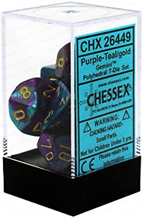 7-Die Set Gemini: Purple-Teal w/gold - CHX26449