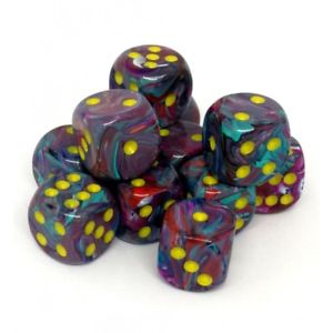 Festive Mosaic/yellow 16mm d6 Dice Block - CHX27650