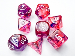 Chessex (30057): Polyhedral 7-Die Set: Nebula: Black Light Special White With Bonus Dice